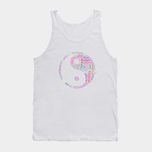 Yin Yang Philosophy Silhouette Shape Text Word Cloud Tank Top